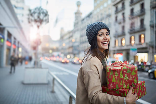 Christmas shopping. Shot in Barcelona with Latin American and Polish models