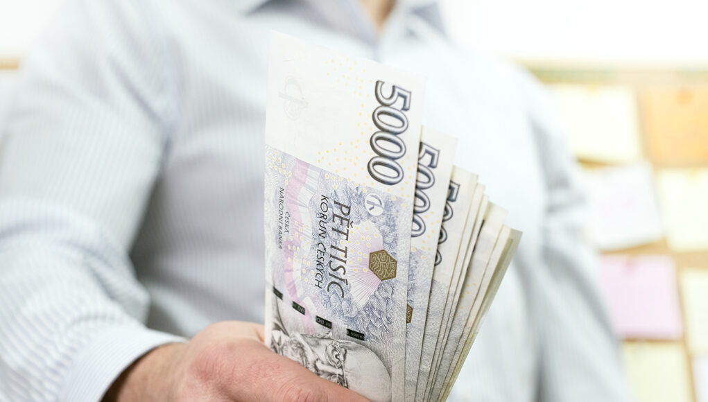 Czech,Money,In,Cash,,Finance,In,Czechia,Concept.,Czech,Koruna